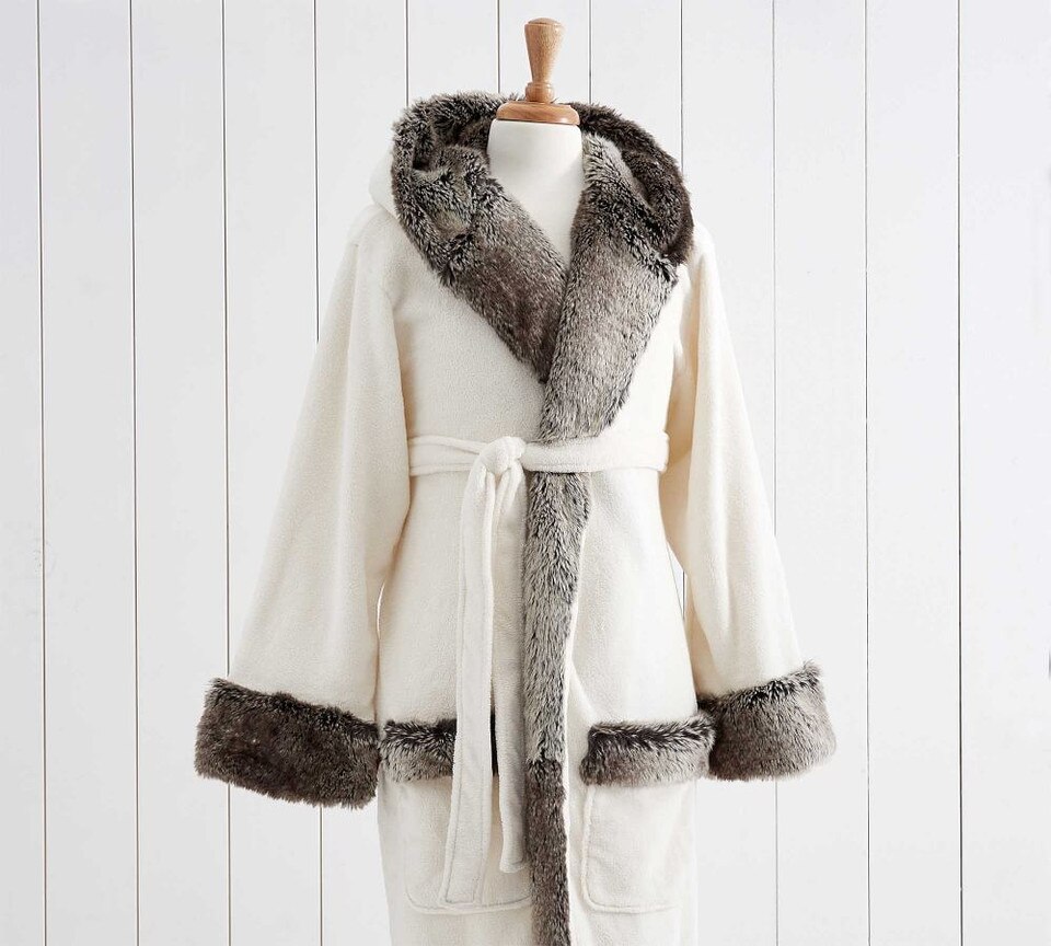 Gray Ombre Faux Fur Robe Pottery Barn Australia